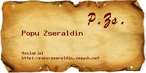 Popu Zseraldin névjegykártya